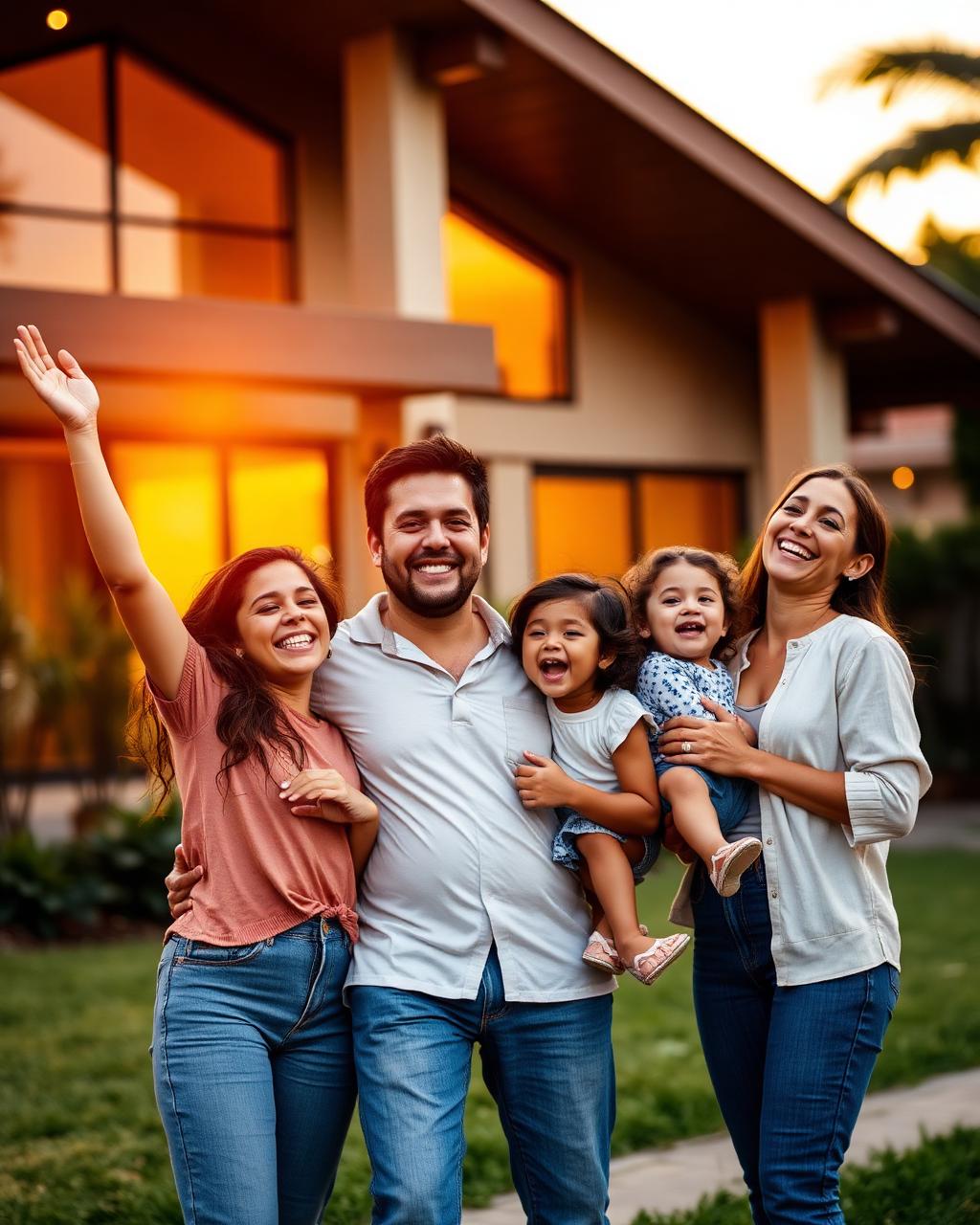 Família feliz conquistando o sonho do imóvel e do veículo com planejamento CotaFácil